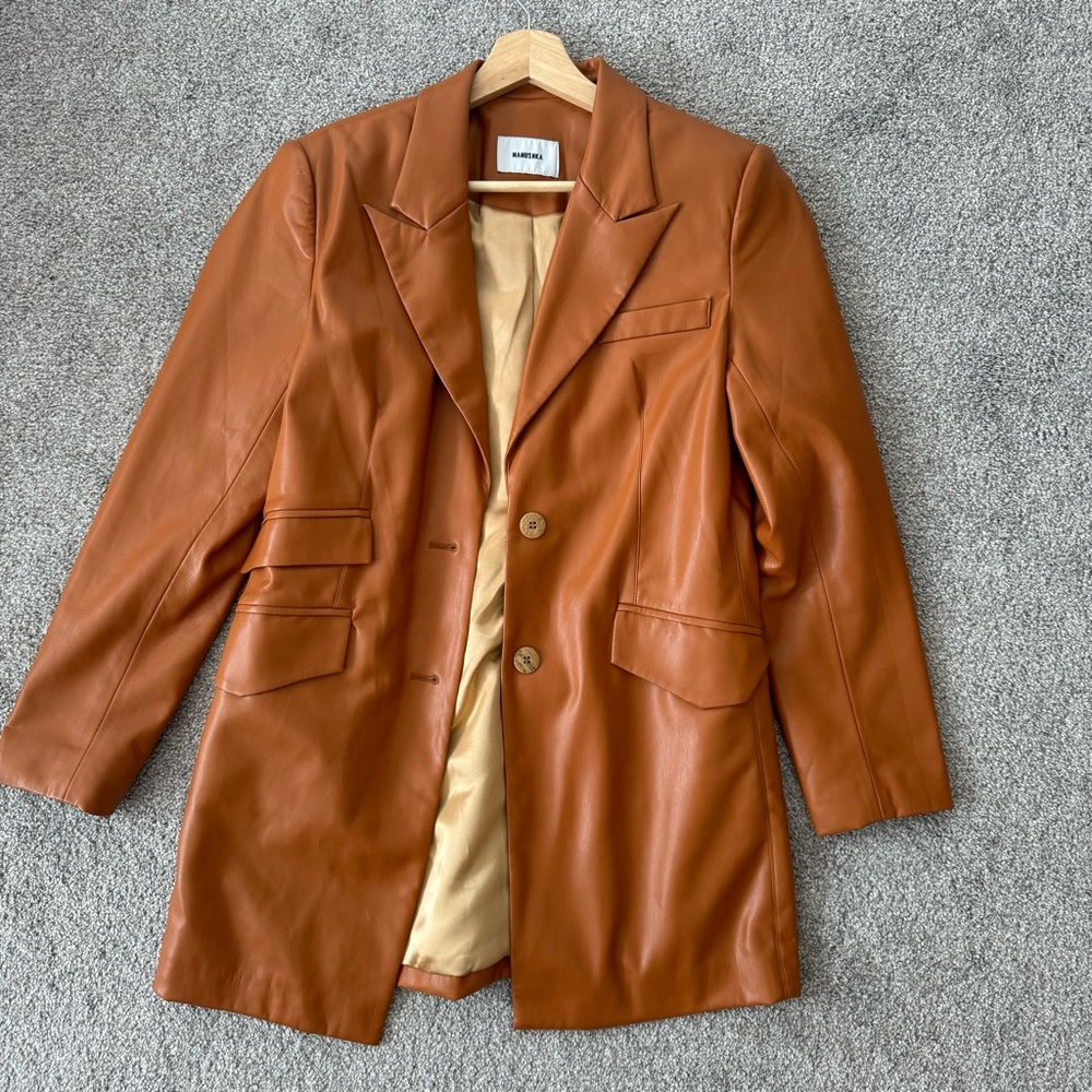 NANUSHKA VEGAN LEATHER BLAZER